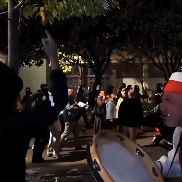 Protestuesi ia merr valles mes kaosit, flakëve dhe tymit /…